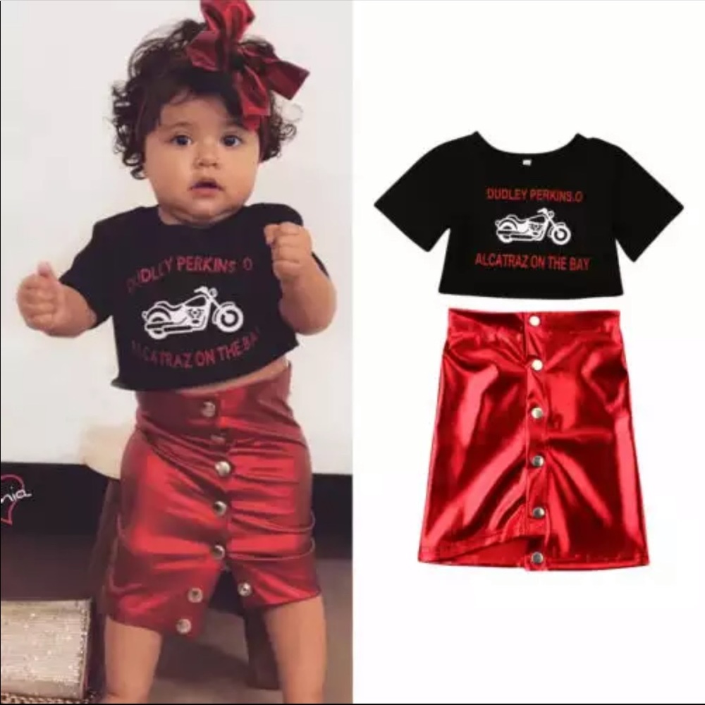 Fashion girl top and skirt set